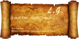 Lauffer Gyöngyi névjegykártya